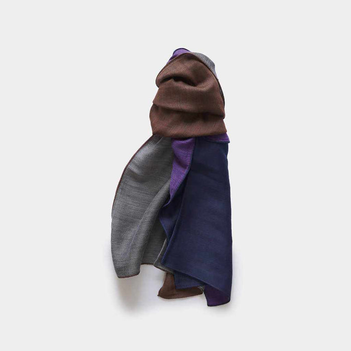 [SCARF] STALL YASURAGI ERIMAKI (GRAY ÁEBROWN ÁENAVY ÁEPURPLE) | GUNNAI TEXTILES| FUJI SAKURA