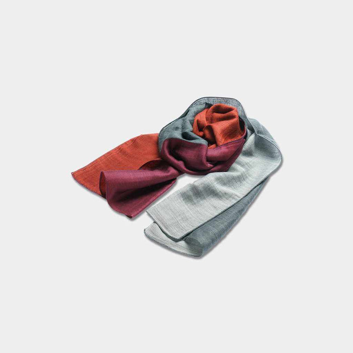[SCARF] STALL YASURAGI ERIMAKI (SILVER ÁEGRAY ÁEDARK RED ÁEPURPLE) | GUNNAI TEXTILES| FUJI SAKURA