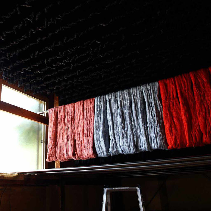 [SCARF] STALL YASURAGI ERIMAKI (SILVER ÁEGRAY ÁEDARK RED ÁEPURPLE) | GUNNAI TEXTILES| FUJI SAKURA