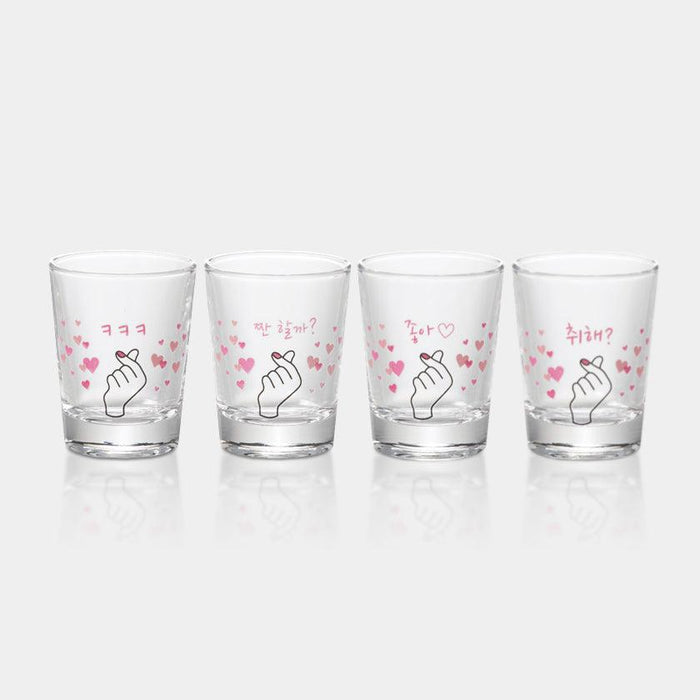 [SHOT GLASS] KYUN HEART SET OF 4 | COLOR & DESIGN CHANGE | MARUMO TAKAGI