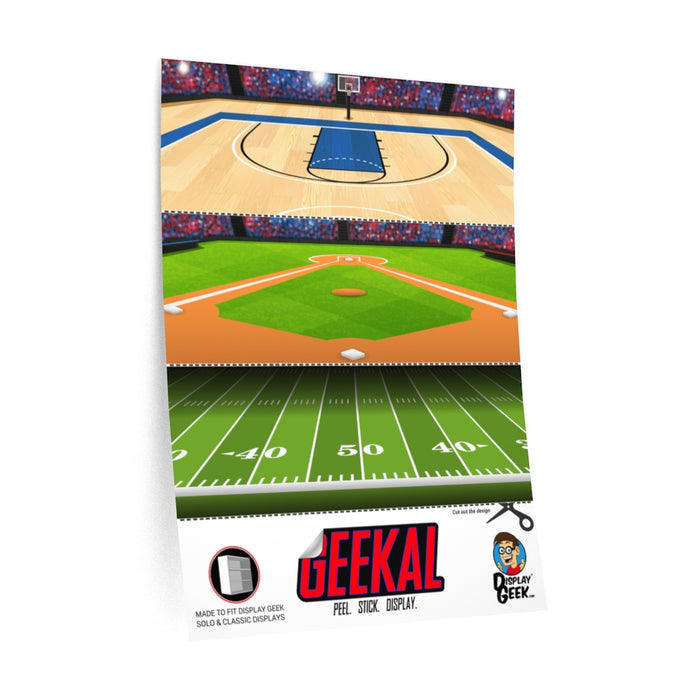 Display Geek Geekal Out of Box Custom Background Insert Funko Pop Soda Vinyl Display Case Pop Shelf Shelves vaulted kubbies sports nba mlb nfl theme