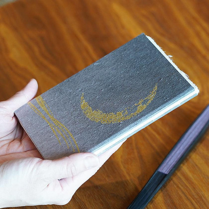 [STATIONERY] RED STAMP BOOK CRESCENT MOON (PURPLE) | KARAKAMI (JAPANESE PAPER)EKEIBIFUGETSU