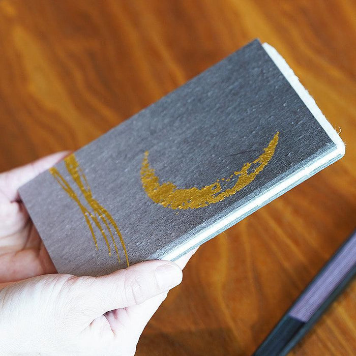[STATIONERY] RED STAMP BOOK CRESCENT MOON (PURPLE) | KARAKAMI (JAPANESE PAPER)EKEIBIFUGETSU