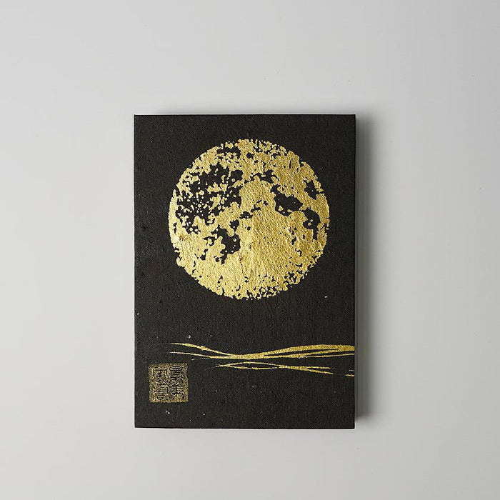 [STATIONERY] RED STAMP BOOK FULL MOON (BLACK) | KARAKAMI (JAPANESE PAPER)EKEIBIFUGETSU