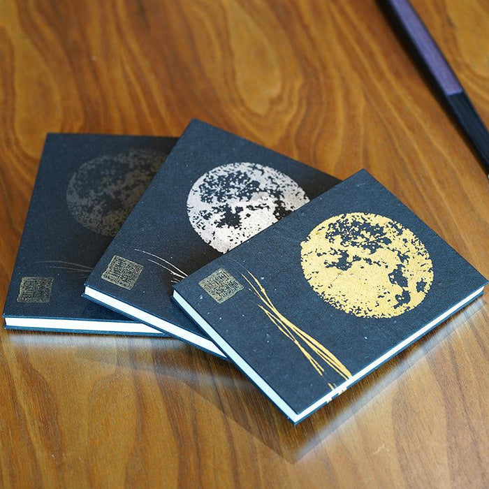 [STATIONERY] RED STAMP BOOK FULL MOON (BLACK) | KARAKAMI (JAPANESE PAPER)EKEIBIFUGETSU