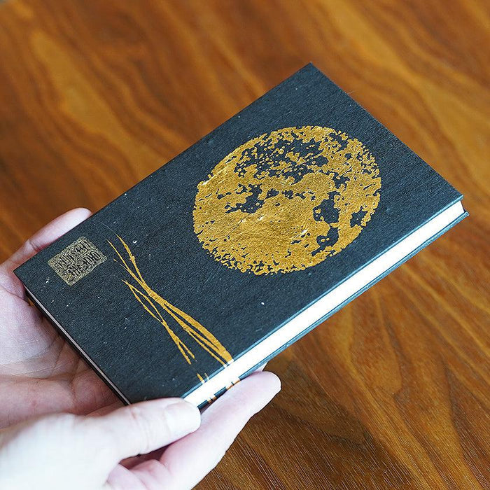 [STATIONERY] RED STAMP BOOK FULL MOON (BLACK) | KARAKAMI (JAPANESE PAPER)EKEIBIFUGETSU