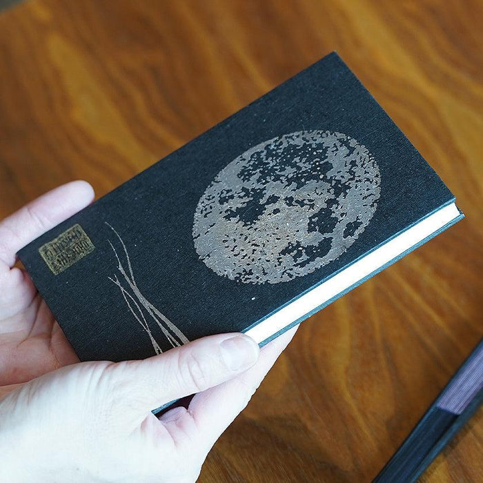 [STATIONERY] RED STAMP BOOK FULL MOON (BLACK) | KARAKAMI (JAPANESE PAPER)EKEIBIFUGETSU