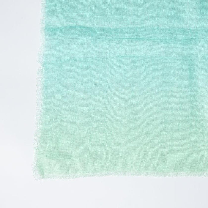 [STOLE] LINEN 190 X 52 MIXED GRADIENT (LIGHT BLUE) | KYO YUZEN DYEING | NOGIGUCHI KIHEI