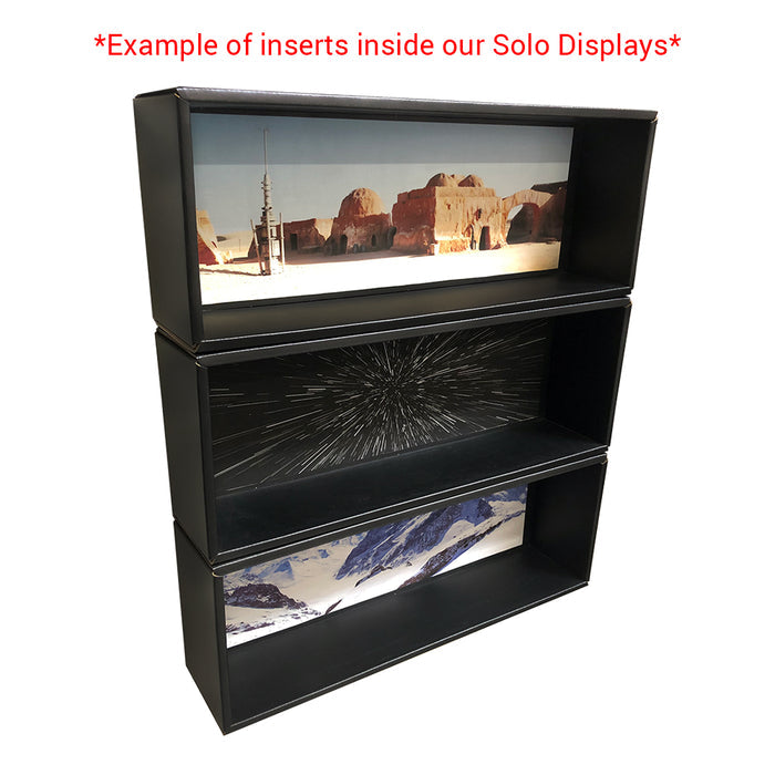 Display Geek Geekal Out of Box Custom Background Insert Funko Pop Soda Vinyl Display Case Pop Shelf Shelves vaulted kubbies
