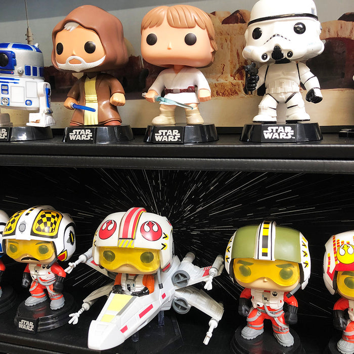 Display Geek Geekal Out of Box Custom Background Insert Funko Pop Soda Vinyl Display Case Pop Shelf Shelves vaulted kubbies