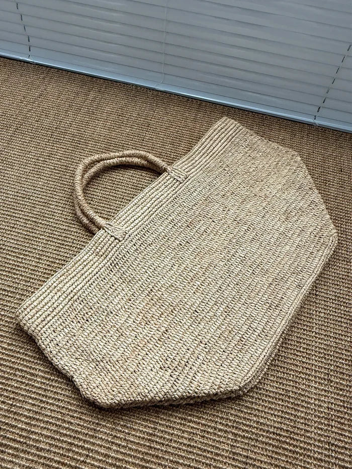 Straw Beach Tote Bag, Large Summer Rattan Woven Bags,Handmade Shoulder Handbags for Women