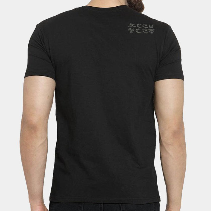 Black Kirin graphic t-shirt back view with Japanese silk-screen print | WAJIN ART T-SHIRTS JAPAN