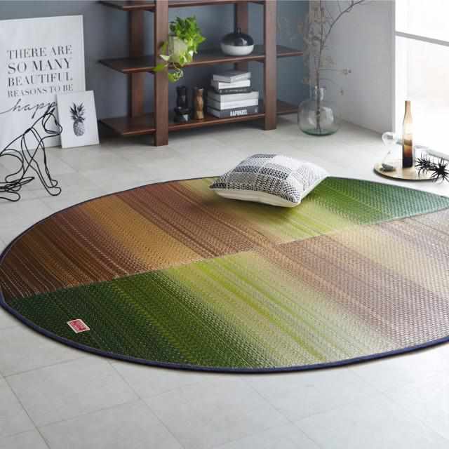 [TATAMI] RUSH RUG DENIM F JOY GREEN (OVAL: 190 X 210 CM) | IKEHIKO | TATAMI