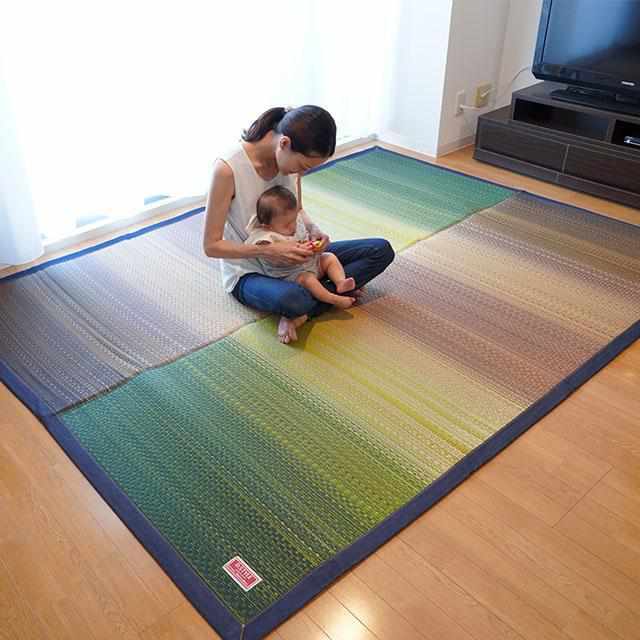 [TATAMI] RUSH RUG DENIM F JOY GREEN (OVAL: 190 X 210 CM) | IKEHIKO | TATAMI