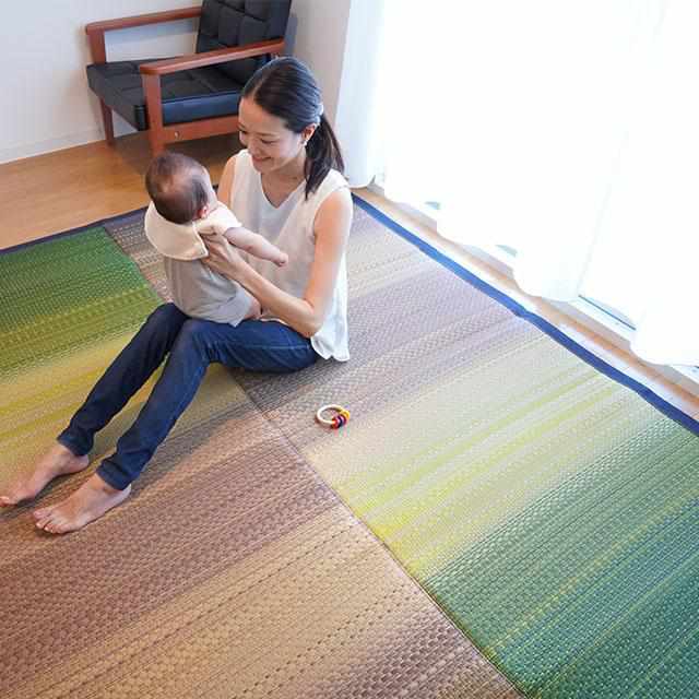 [TATAMI] RUSH RUG DENIM F JOY GREEN (OVAL: 190 X 210 CM) | IKEHIKO | TATAMI