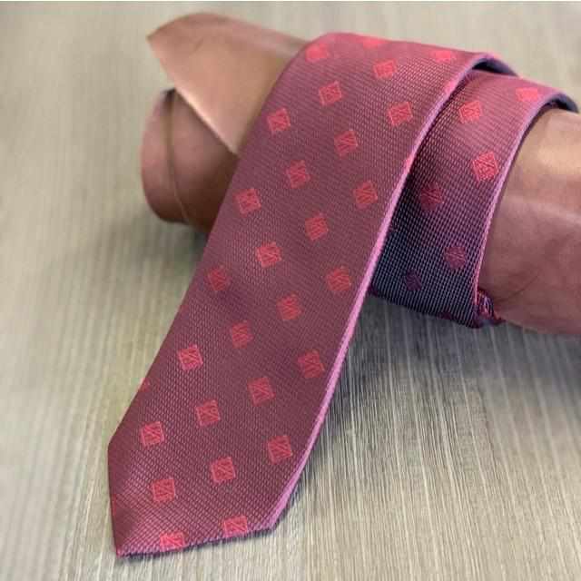 [TIE] ORIGINAL LOGO DEEP RED | JAPANESE SILK | SHAKUNONE (WITH GIFT PAPER BAG)