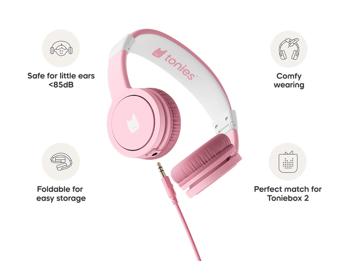 pink wired headphones for kids are easy to use and comfy to wear