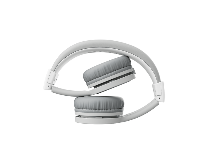 gray wired headphones for kids in folded position