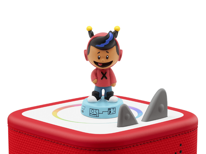 Xavier Riddle Tonie on a Red Toniebox