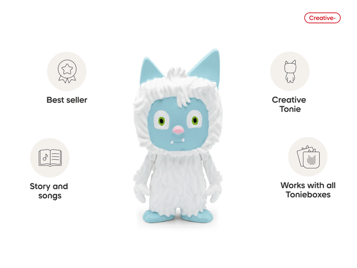 Yeti Creative-Tonie audio figurine, inspiring audio journeys and imaginative play
